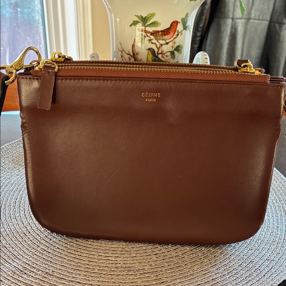 Celine Brown Leather Crossbody Bag